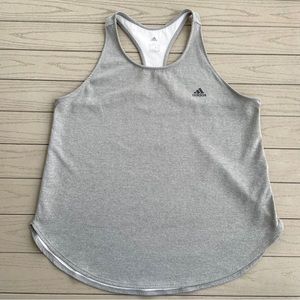 Adidas Women’s Aeroready Tank Top Light Gray Racerback Athletic L
